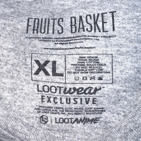 Fruits Basket Anime Loot Wear T-Shirt, Gray, Size XL - Picture 2 of 5